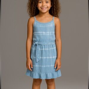 ABERCROMBIE KIDS girls size 10/12 Blue Tie-Dye Sleeveless Dress with pockets